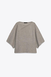 Pull en maille à col revers