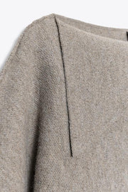 Pull en maille à col revers