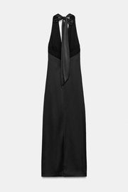 Robe longue satinée dos-nu