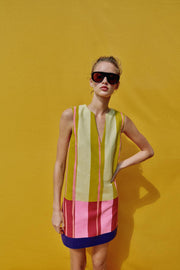 Robe courte à rayures