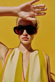 Robe courte à rayures