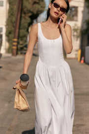 Robe corset midi en popeline