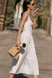 Robe corset midi en popeline