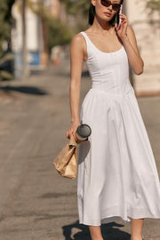 Robe corset midi en popeline