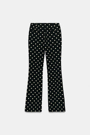 Pantalon coupe évasée à pois