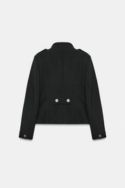 Veste cintrée à boutons et épaulettes