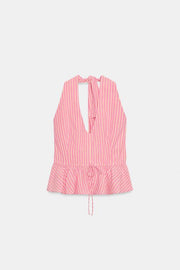 Top peplum à rayures
