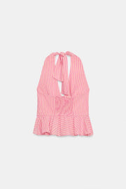 Top peplum à rayures