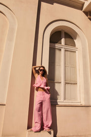 Top peplum à rayures