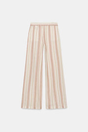 Pantalon large à rayures en fil métallisé