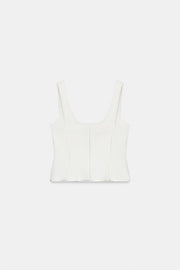 Top bustier à passepoils satinés