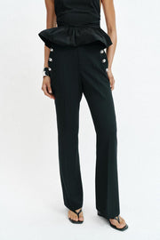 Pantalon coupe évasée à boutons