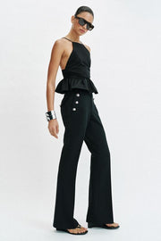 Pantalon coupe évasée à boutons