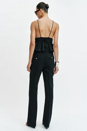Pantalon coupe évasée à boutons