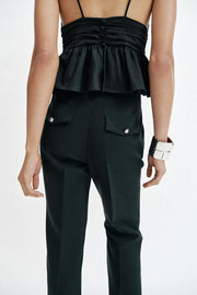 Pantalon coupe évasée à boutons