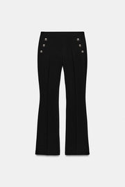 Pantalon coupe évasée à boutons