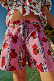 Bermuda imprimé à pinces