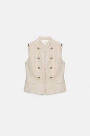 Gilet cintré à brandebourgs
