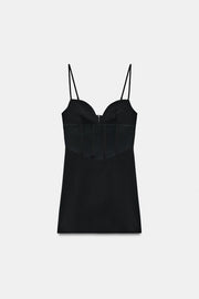 Robe corset contrastée