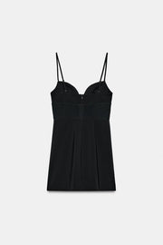 Robe corset contrastée