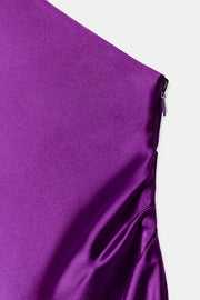 Robe midi asymétrique satinée