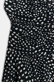Robe drapée à pois