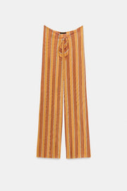 Pantalon paréo en tulle imprimé à rayures