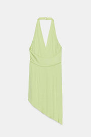 Robe asymétrique satinée avec nœud