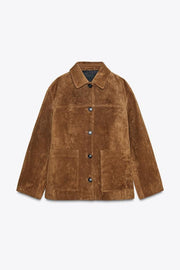 Blouson en cuir suédé ZW Collection Édition limitée