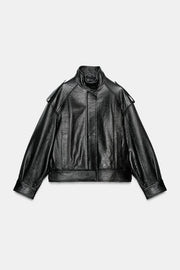Blouson bomber 100 % cuir ZW Collection Édition limitée