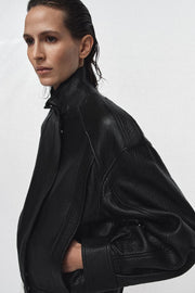 Blouson bomber 100 % cuir ZW Collection Édition limitée