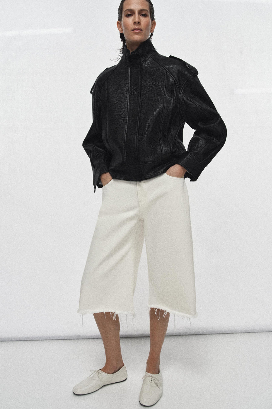Blouson bomber 100 % cuir ZW Collection Édition limitée