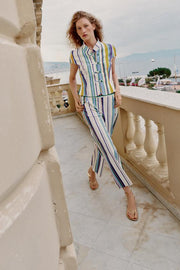 Pantalon droit à rayures