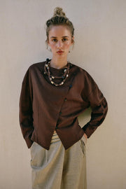 Veste croisée en lin