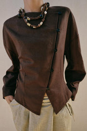 Veste croisée en lin