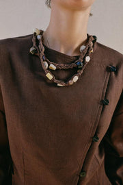 Veste croisée en lin