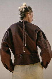 Veste croisée en lin