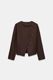 Veste croisée en lin