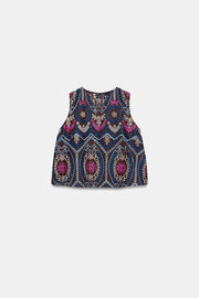 Top à broderies ajourées