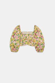 Top imprimé floral avec nœud