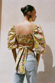 Top imprimé floral avec nœud
