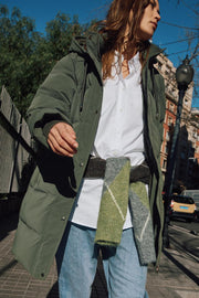 Anorak mi-long tissu enduit coupe-vent