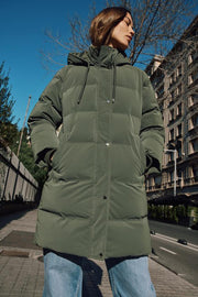 Anorak mi-long tissu enduit coupe-vent