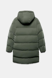 Anorak mi-long tissu enduit coupe-vent