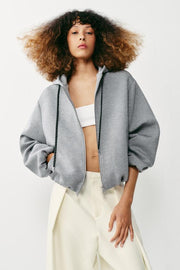 Sweat-shirt bomber à capuche