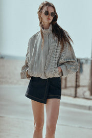 Veste bomber à carreaux