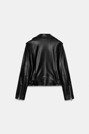 Blouson biker effet cuir