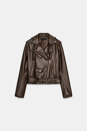 Blouson biker effet cuir
