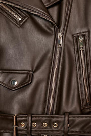 Blouson biker effet cuir