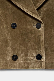 Trench court croisé 100 % cuir